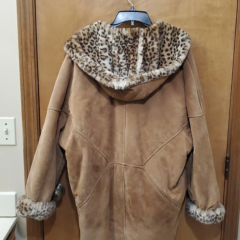 Maurices Leather Suede Animal Print Jacket - Picture 7 of 8